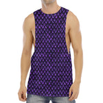 Purple Dragon Scales Pattern Print Men's Muscle Tank Top