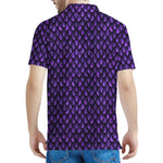 Purple Dragon Scales Pattern Print Men's Polo Shirt
