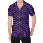 Purple Dragon Scales Pattern Print Men's Shirt