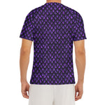 Purple Dragon Scales Pattern Print Men's Short Sleeve Rash Guard