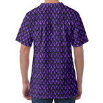 Purple Dragon Scales Pattern Print Men's Velvet T-Shirt