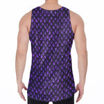 Purple Dragon Scales Pattern Print Men's Velvet Tank Top