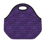 Purple Dragon Scales Pattern Print Neoprene Lunch Bag