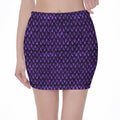 Purple Dragon Scales Pattern Print Pencil Mini Skirt