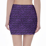 Purple Dragon Scales Pattern Print Pencil Mini Skirt