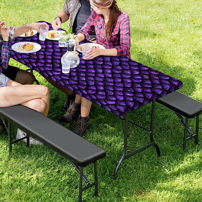 Purple Dragon Scales Pattern Print Picnic Table Cover