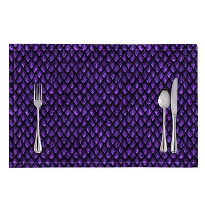 Purple Dragon Scales Pattern Print Placemat