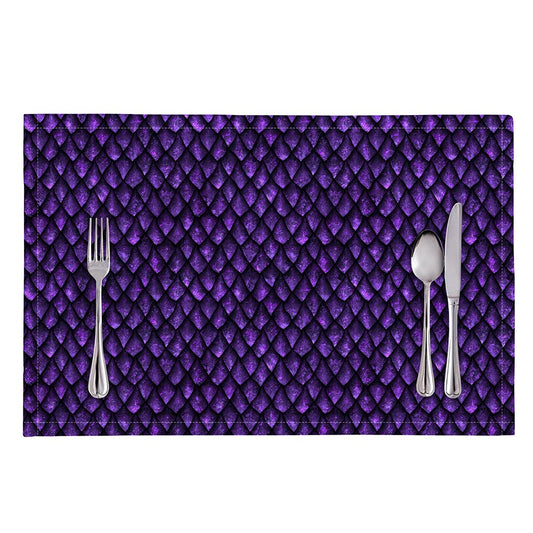 Purple Dragon Scales Pattern Print Placemat