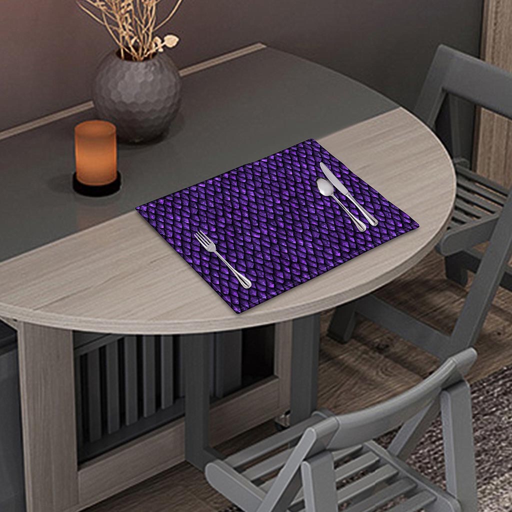 Purple Dragon Scales Pattern Print Placemat