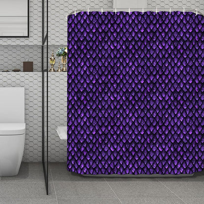Purple Dragon Scales Pattern Print Polyester Shower Curtain