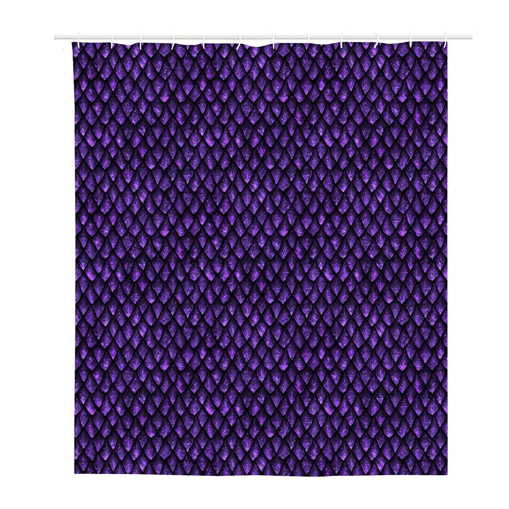 Purple Dragon Scales Pattern Print Polyester Shower Curtain