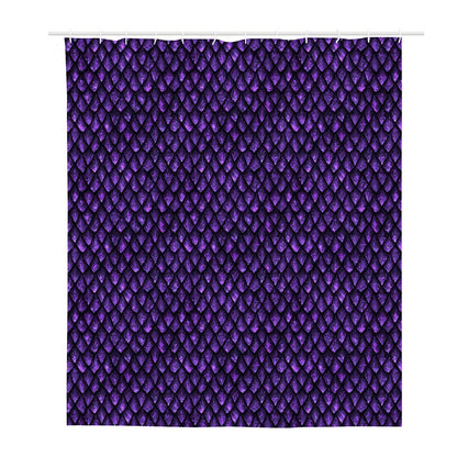 Purple Dragon Scales Pattern Print Polyester Shower Curtain