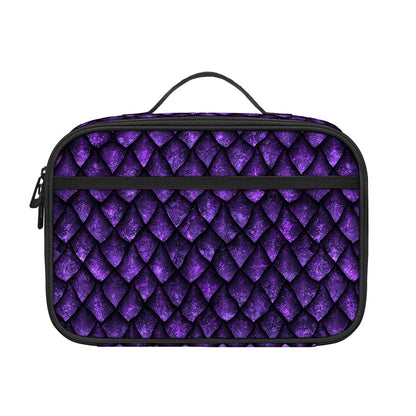 Purple Dragon Scales Pattern Print Portable Lunch Bag