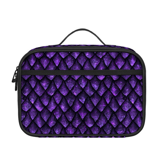 Purple Dragon Scales Pattern Print Portable Lunch Bag