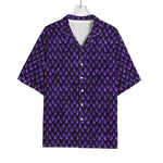 Purple Dragon Scales Pattern Print Rayon Hawaiian Shirt