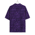 Purple Dragon Scales Pattern Print Rayon Hawaiian Shirt