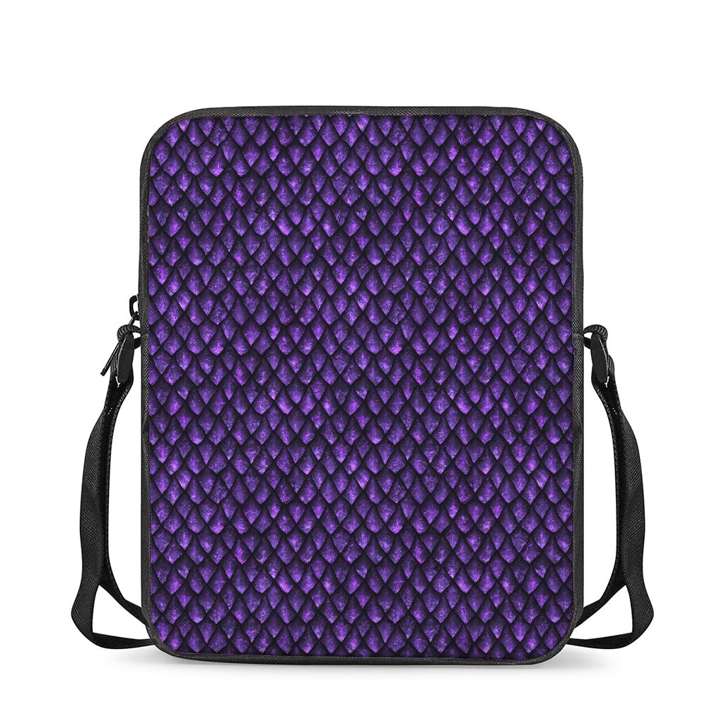 Purple Dragon Scales Pattern Print Rectangular Crossbody Bag
