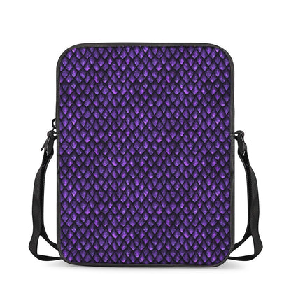 Purple Dragon Scales Pattern Print Rectangular Crossbody Bag