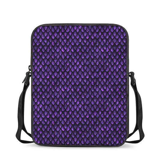 Purple Dragon Scales Pattern Print Rectangular Crossbody Bag