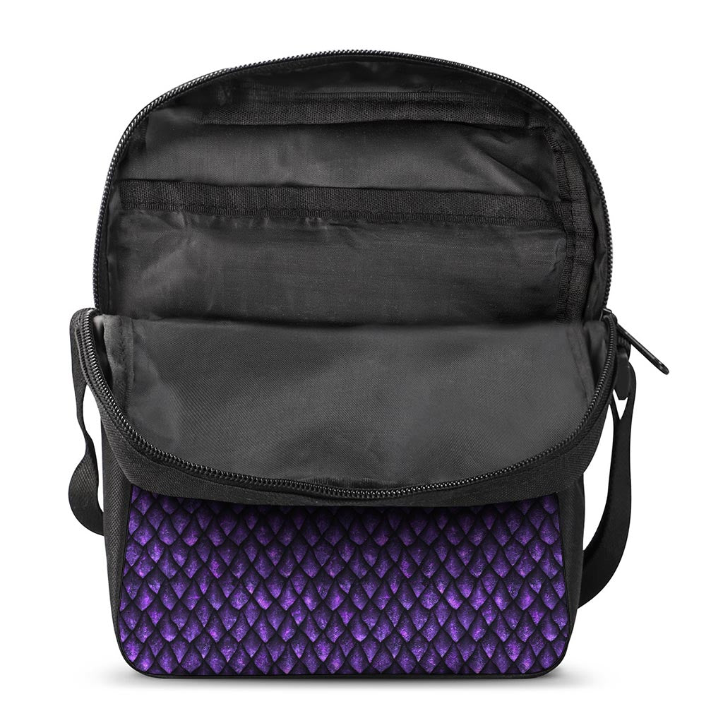 Purple Dragon Scales Pattern Print Rectangular Crossbody Bag