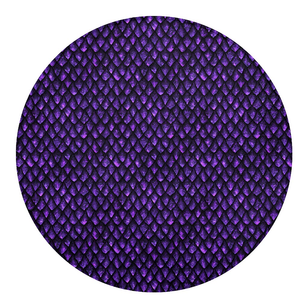 Purple Dragon Scales Pattern Print Round Blanket