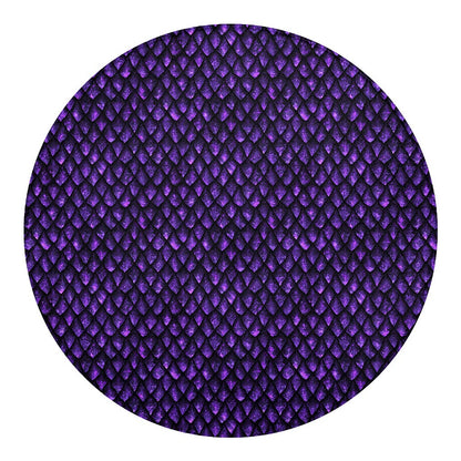 Purple Dragon Scales Pattern Print Round Blanket