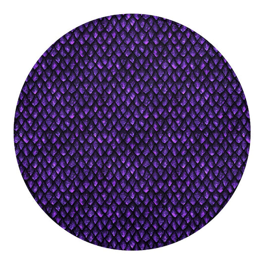 Purple Dragon Scales Pattern Print Round Blanket