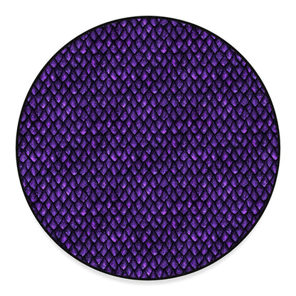 Purple Dragon Scales Pattern Print Round Floor Mat