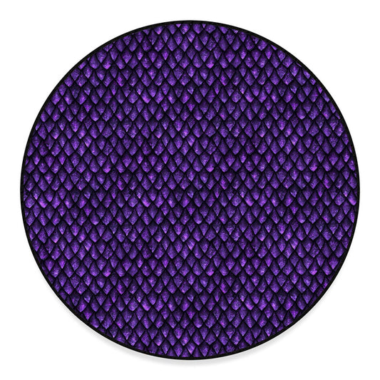 Purple Dragon Scales Pattern Print Round Floor Mat