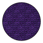Purple Dragon Scales Pattern Print Round Floor Mat