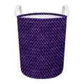 Purple Dragon Scales Pattern Print Round Laundry Basket