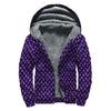 Purple Dragon Scales Pattern Print Sherpa Lined Zip Up Hoodie