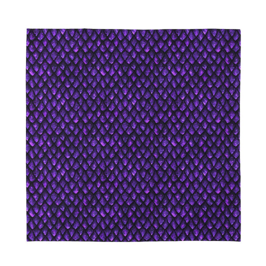 Purple Dragon Scales Pattern Print Silk Bandana