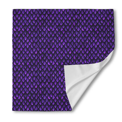 Purple Dragon Scales Pattern Print Silk Bandana