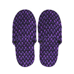 Purple Dragon Scales Pattern Print Slippers