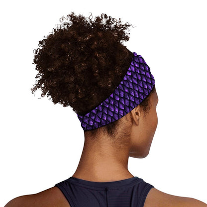 Purple Dragon Scales Pattern Print Sports Headband
