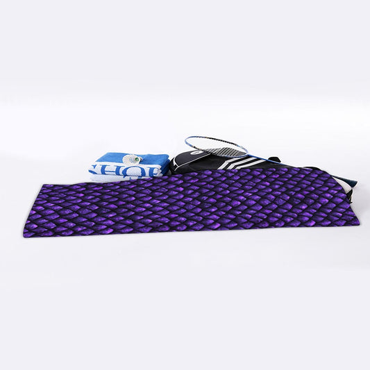 Purple Dragon Scales Pattern Print Sports Towel