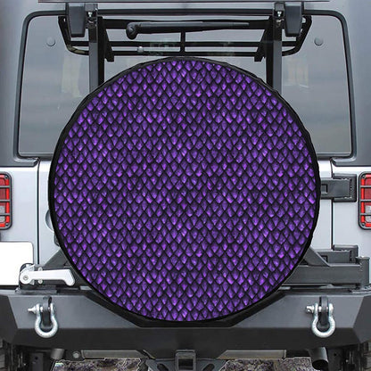 Purple Dragon Scales Pattern Print Tire Cover