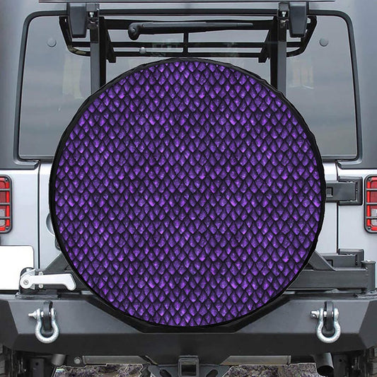 Purple Dragon Scales Pattern Print Tire Cover