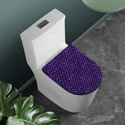 Purple Dragon Scales Pattern Print Toilet Lid Cover
