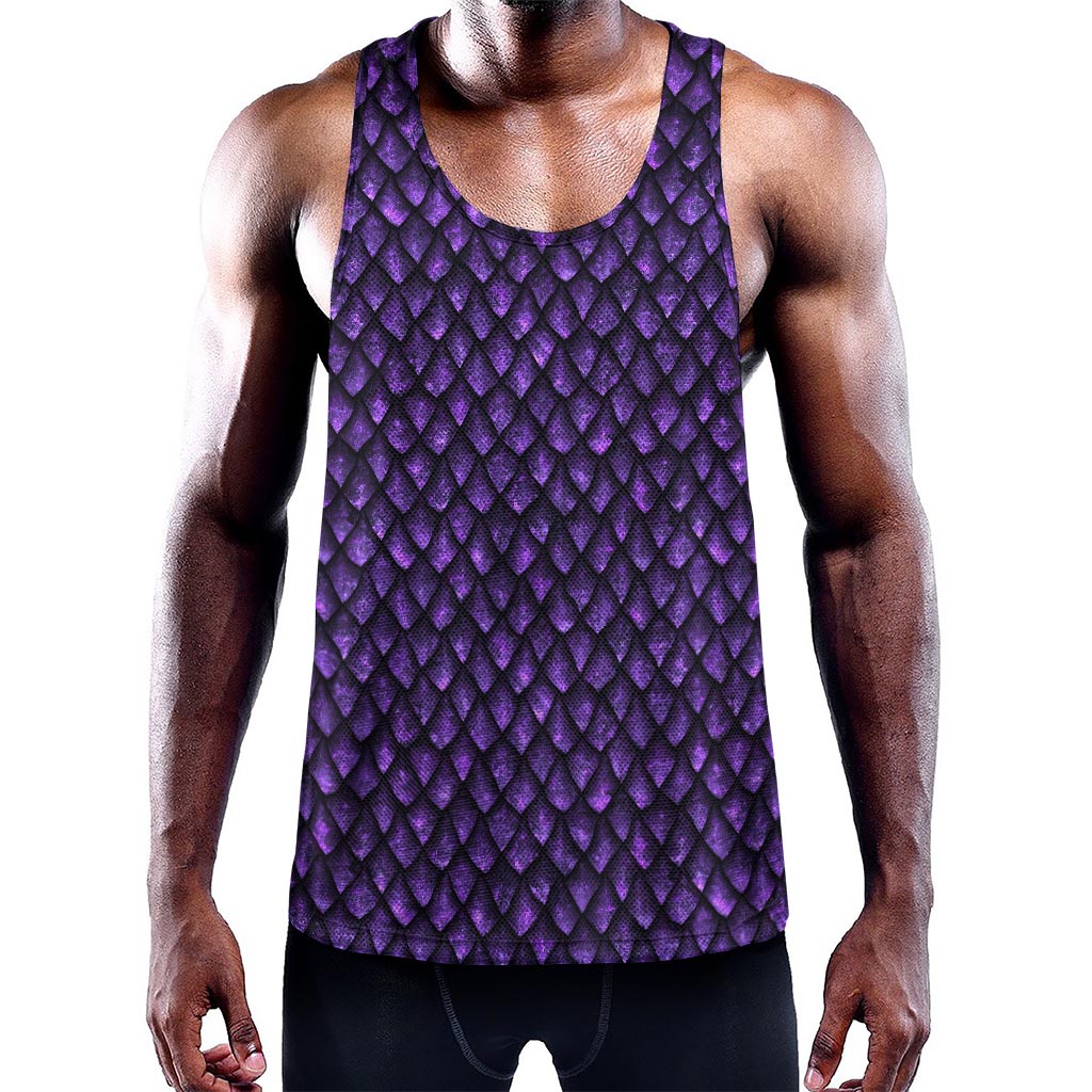 Purple Dragon Scales Pattern Print Training Tank Top
