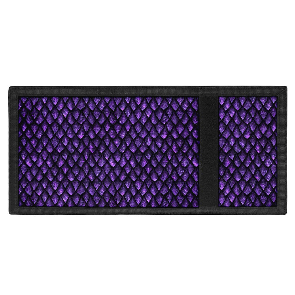 Purple Dragon Scales Pattern Print Trifold Wallet