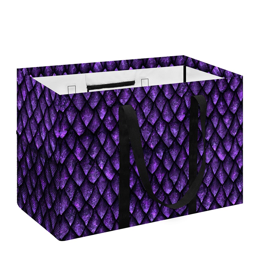 Purple Dragon Scales Pattern Print Utility Tote Bag