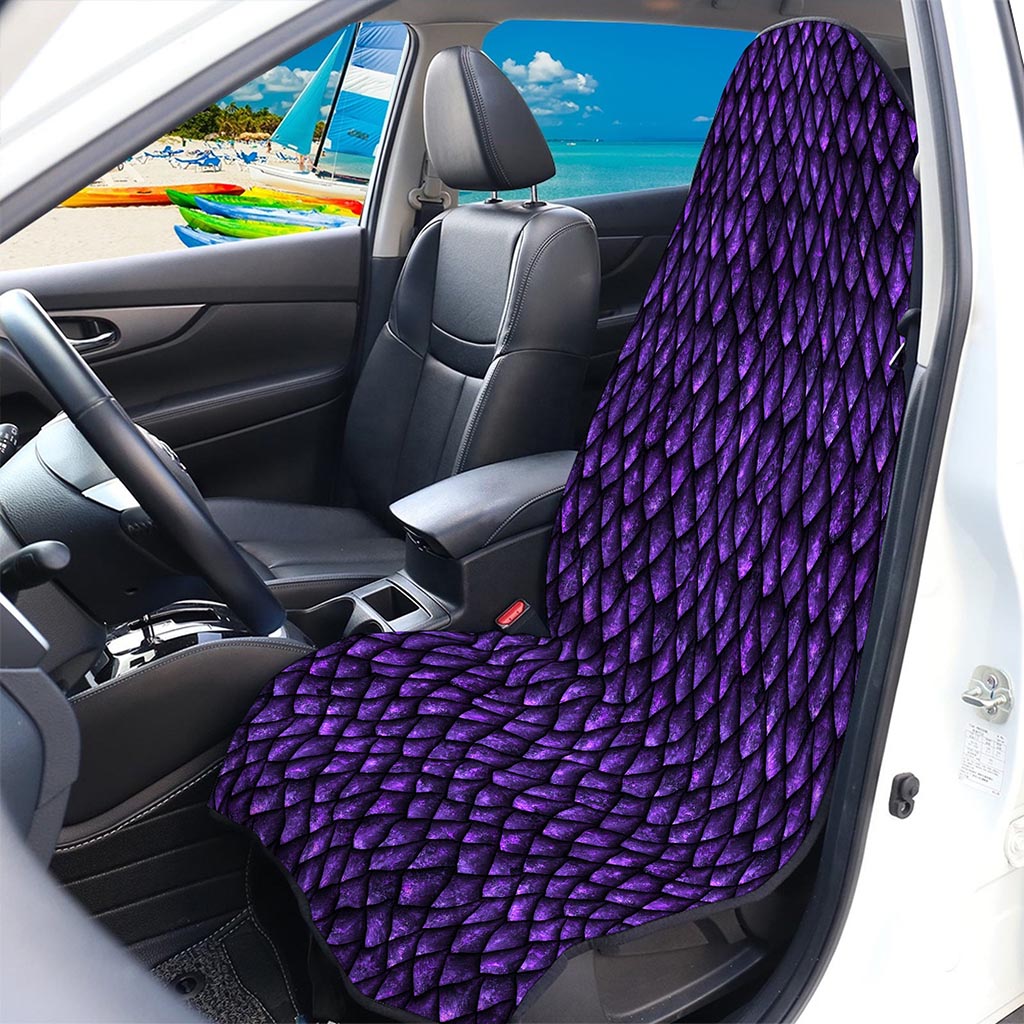 Purple Dragon Scales Pattern Print Waterproof Car Seat Cover