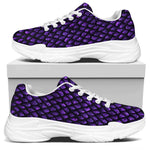 Purple Dragon Scales Pattern Print White Chunky Shoes