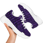 Purple Dragon Scales Pattern Print White Chunky Shoes
