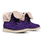 Purple Dragon Scales Pattern Print Winter Boots