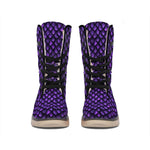 Purple Dragon Scales Pattern Print Winter Boots