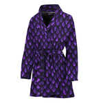Purple Dragon Scales Pattern Print Women's Bathrobe