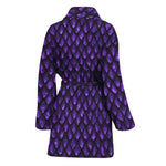 Purple Dragon Scales Pattern Print Women's Bathrobe